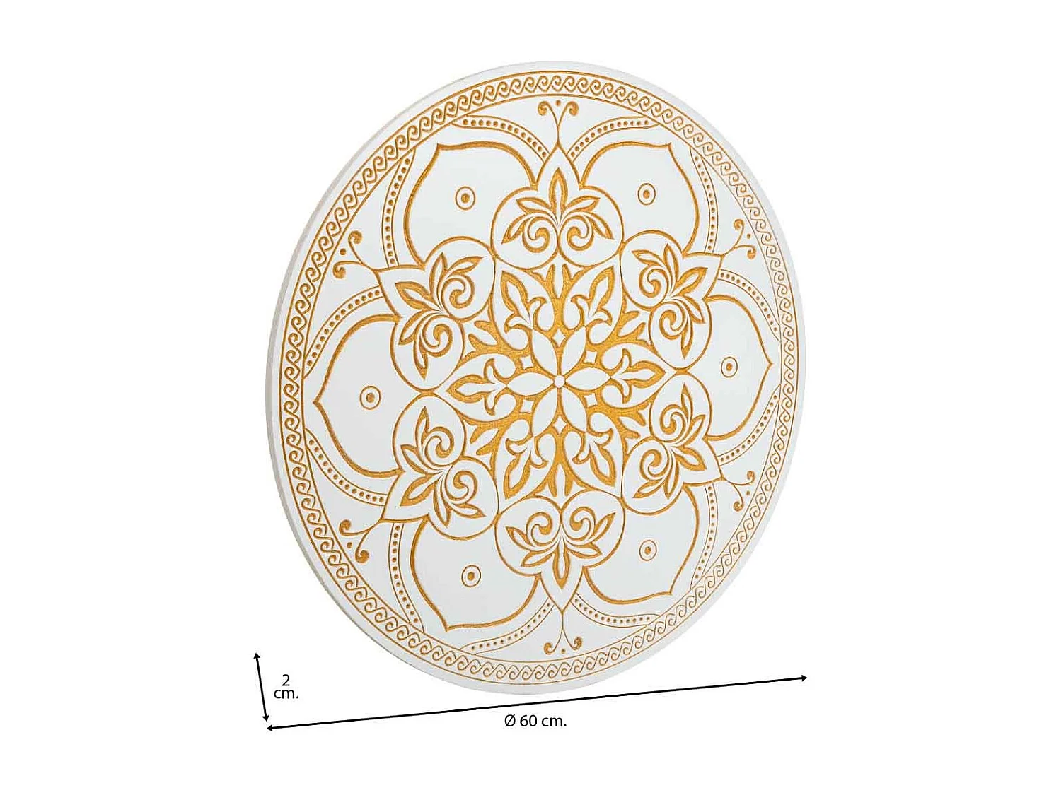 Pannello decorativo in legno intagliato bianco 60x2x60h