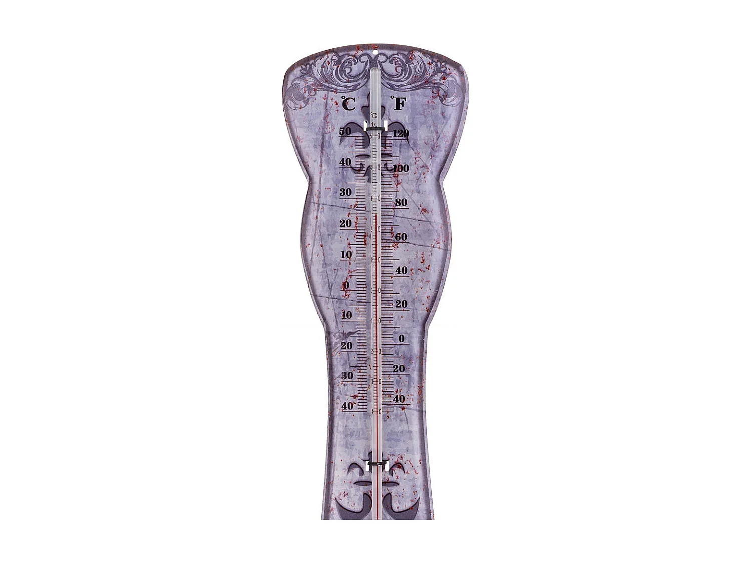 Termometro de pared de metal gris 47,5x15x1