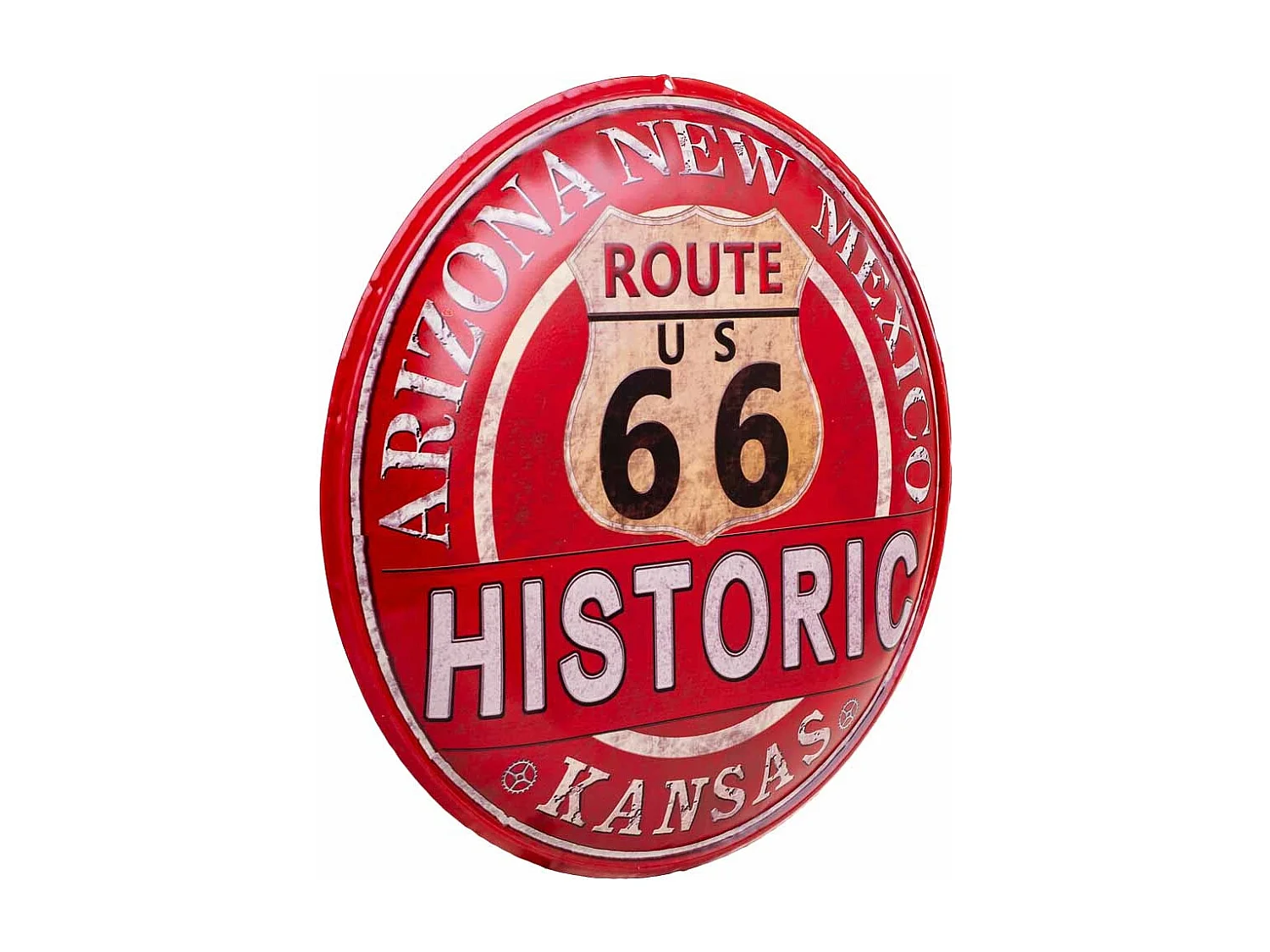 Wandplatte aus rotem Metall, D35x1h cm