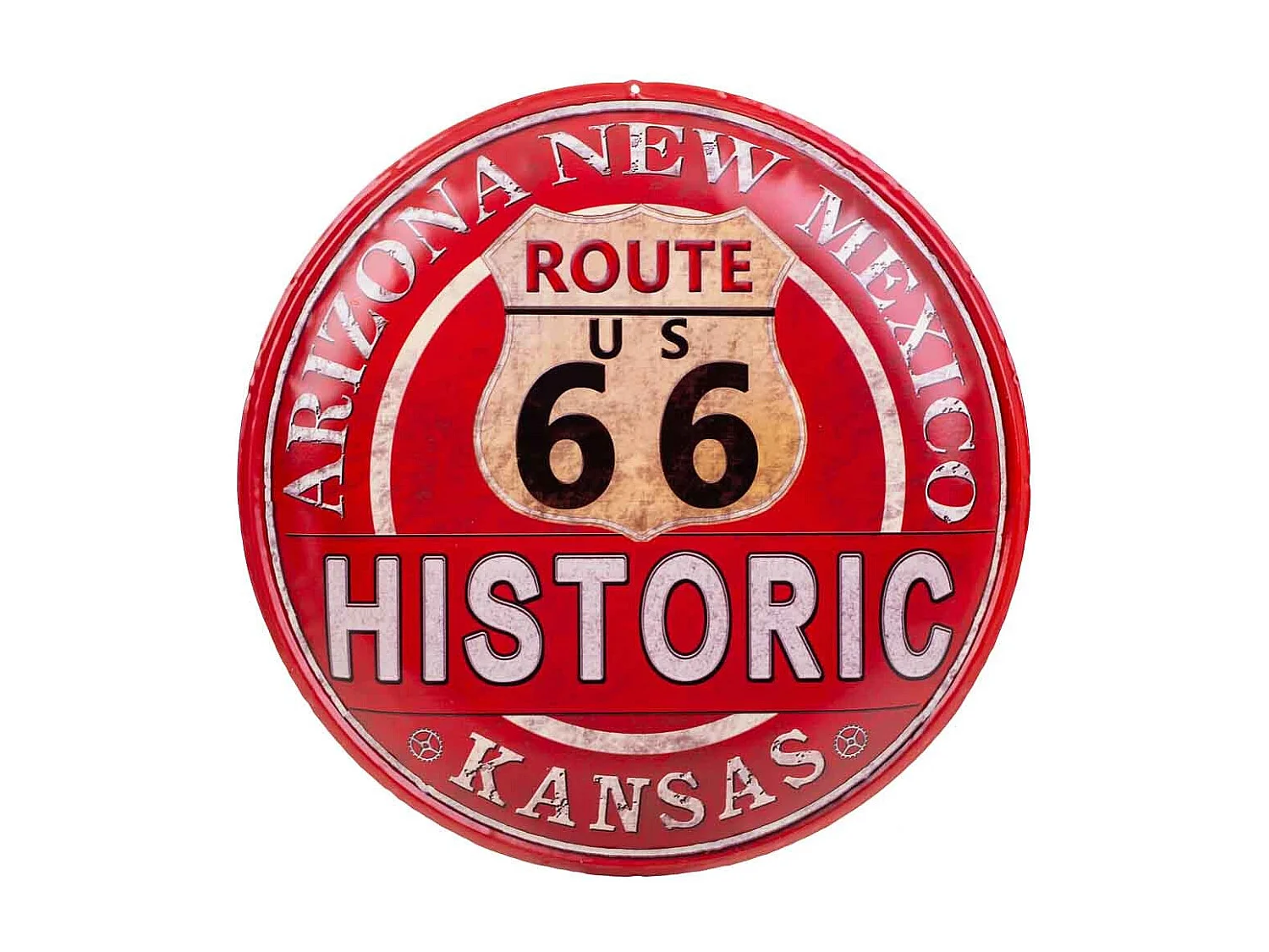 Wandplatte aus rotem Metall, D35x1h cm