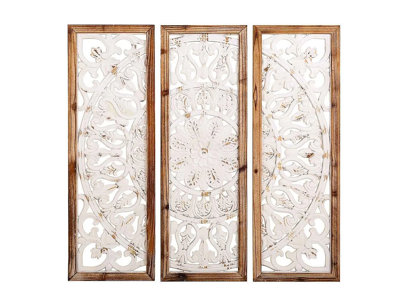 Braunes Wandbild aus geschnitztem Holz, 90x2,5x90 cm