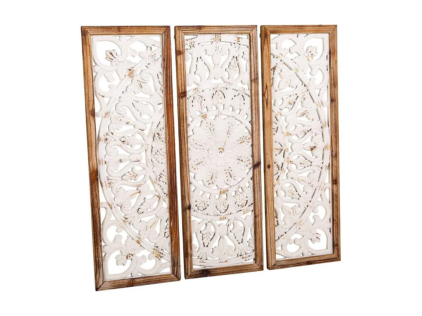 Braunes Wandbild aus geschnitztem Holz, 90x2,5x90 cm