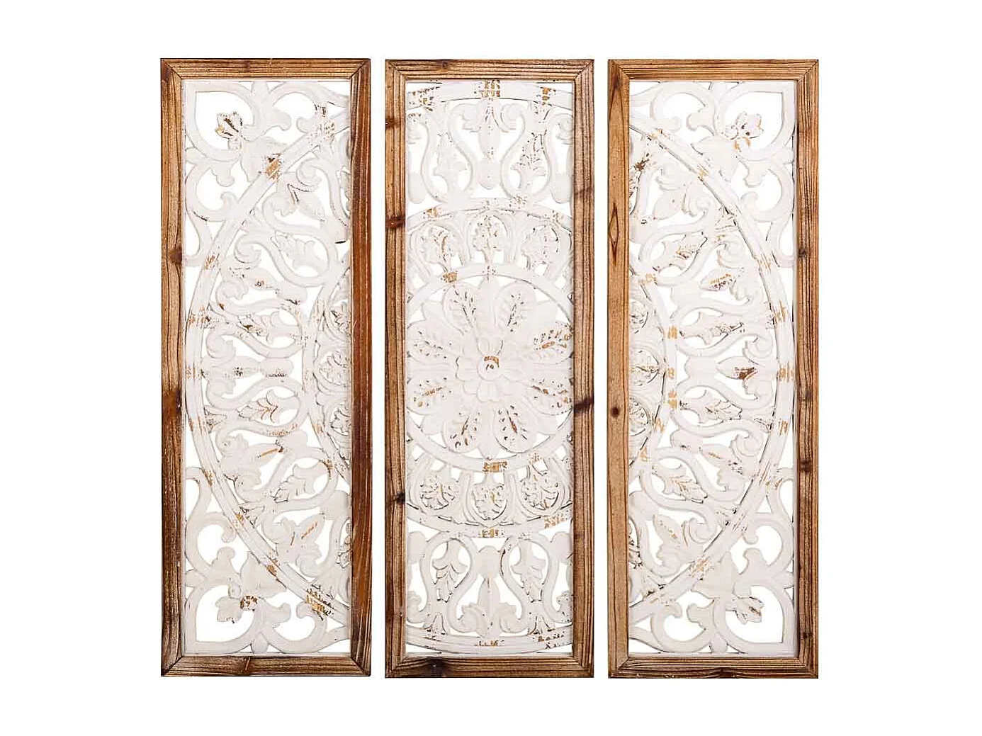 Braunes Wandbild aus geschnitztem Holz, 90x2,5x90 cm