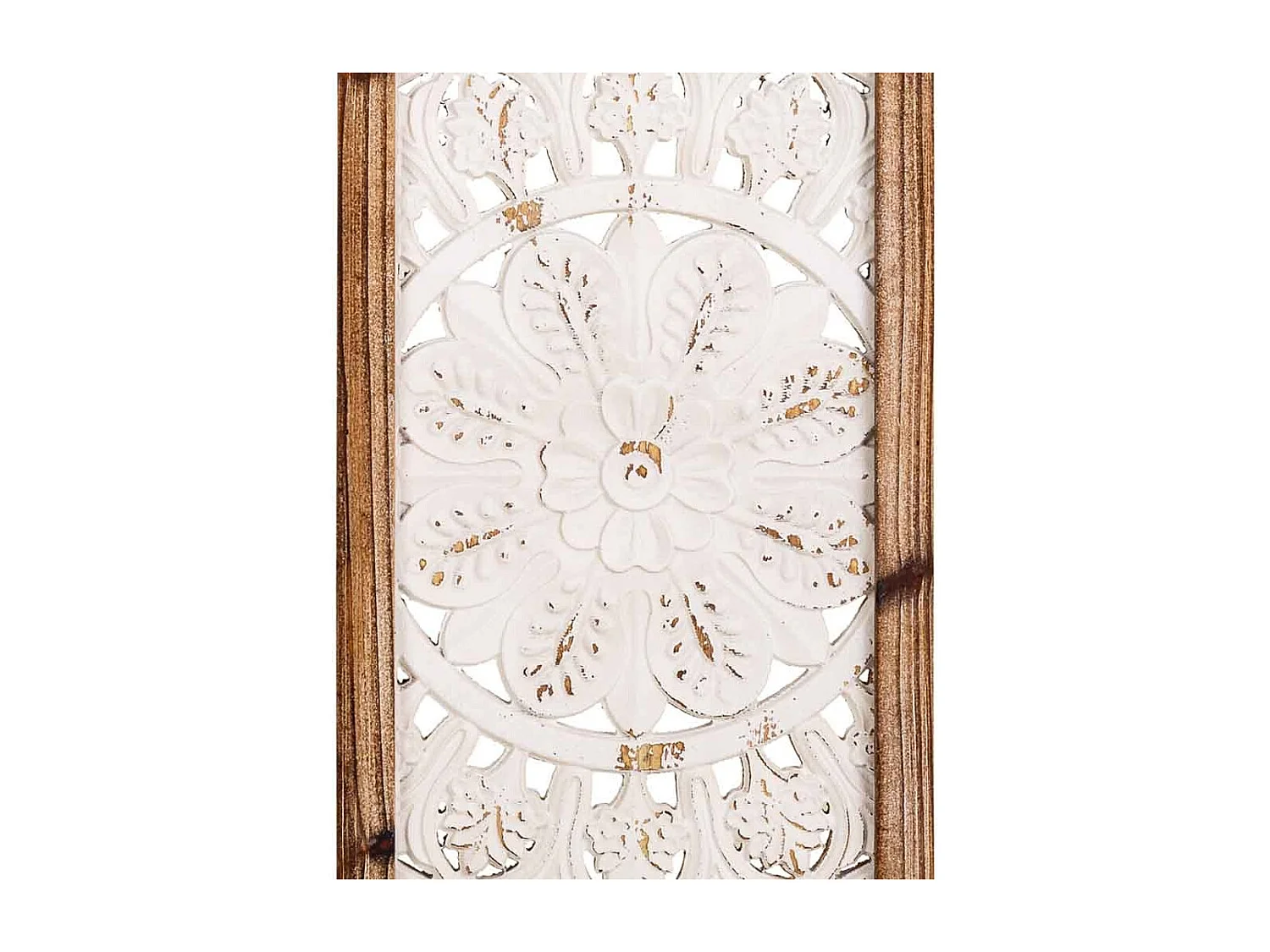 Braunes Wandbild aus geschnitztem Holz, 90x2,5x90 cm