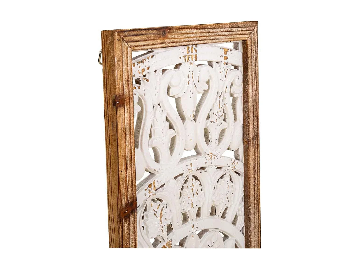 Braunes Wandbild aus geschnitztem Holz, 90x2,5x90 cm