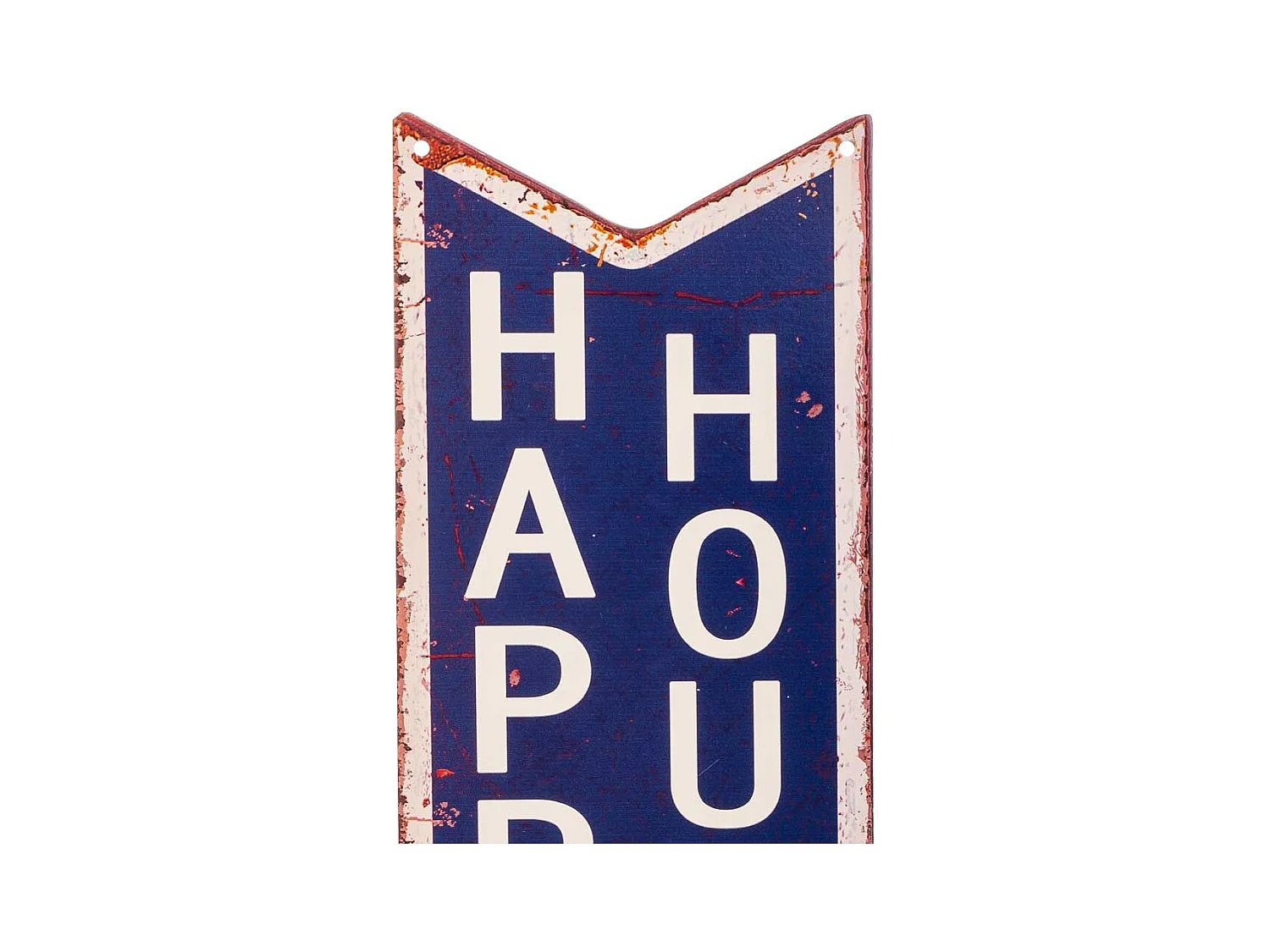 Placa de parede em metal azul, com 19x50x0,6 cm de altura