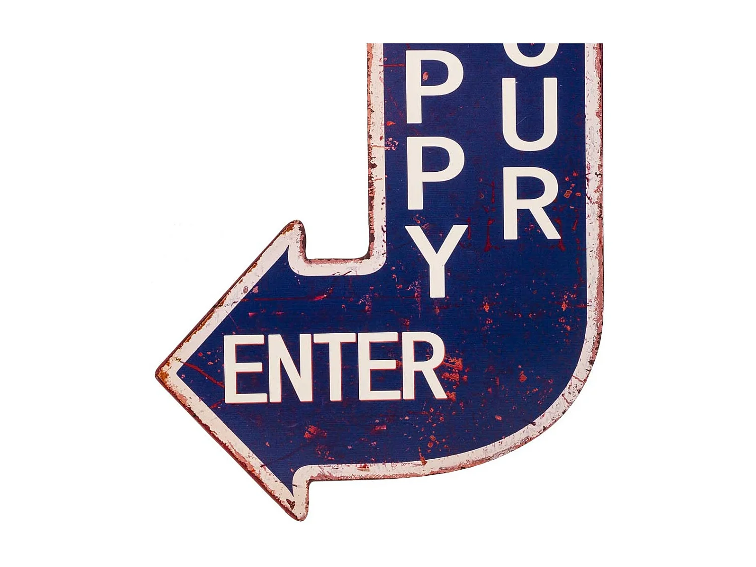 Placa de de pared de metal azul 19x50x0,6h cm