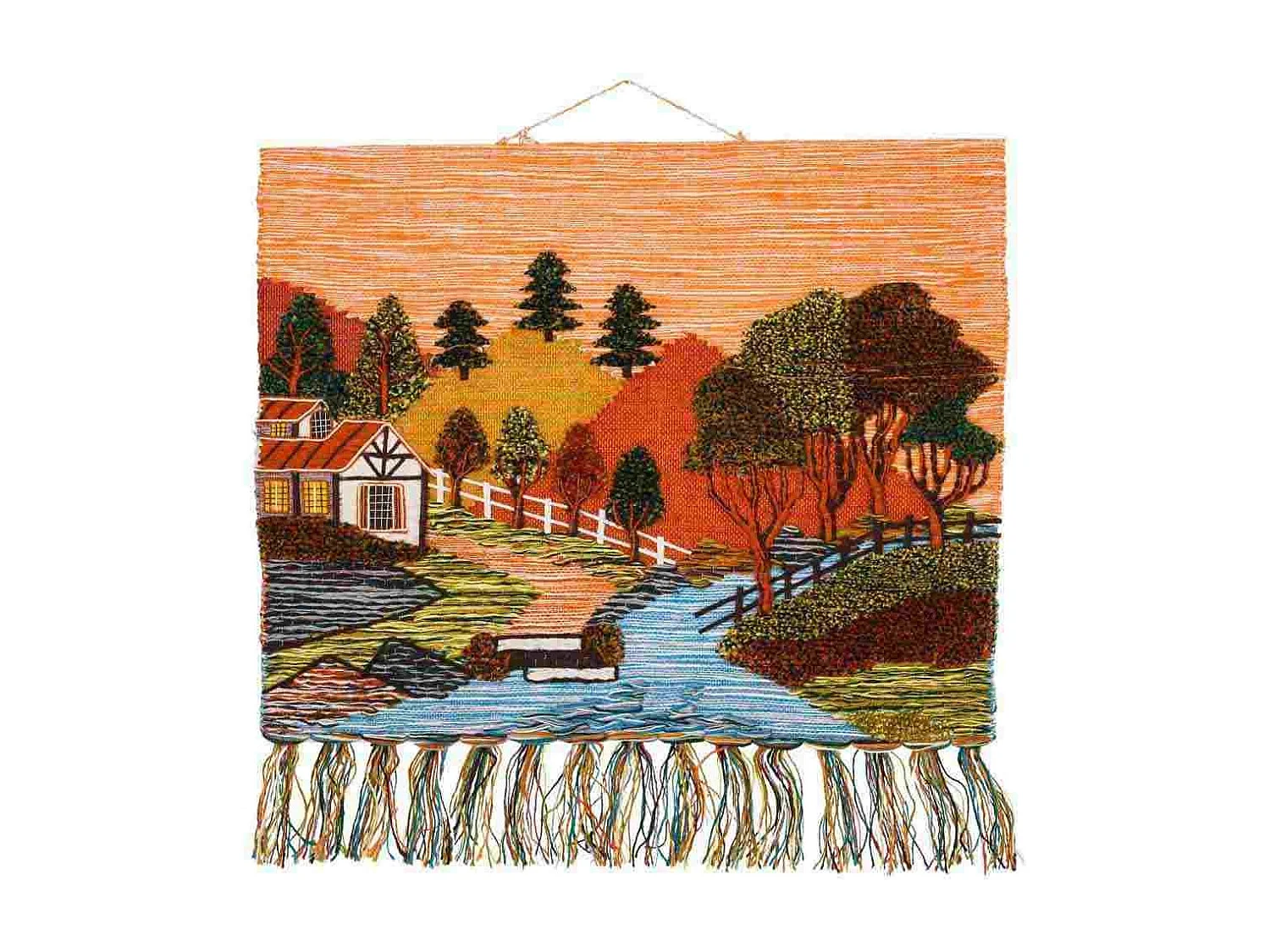 Tapeçaria decorativa de juta tecida 100x80cm