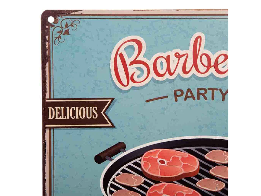 Placa de de pared de metal azul 30x30x0,06