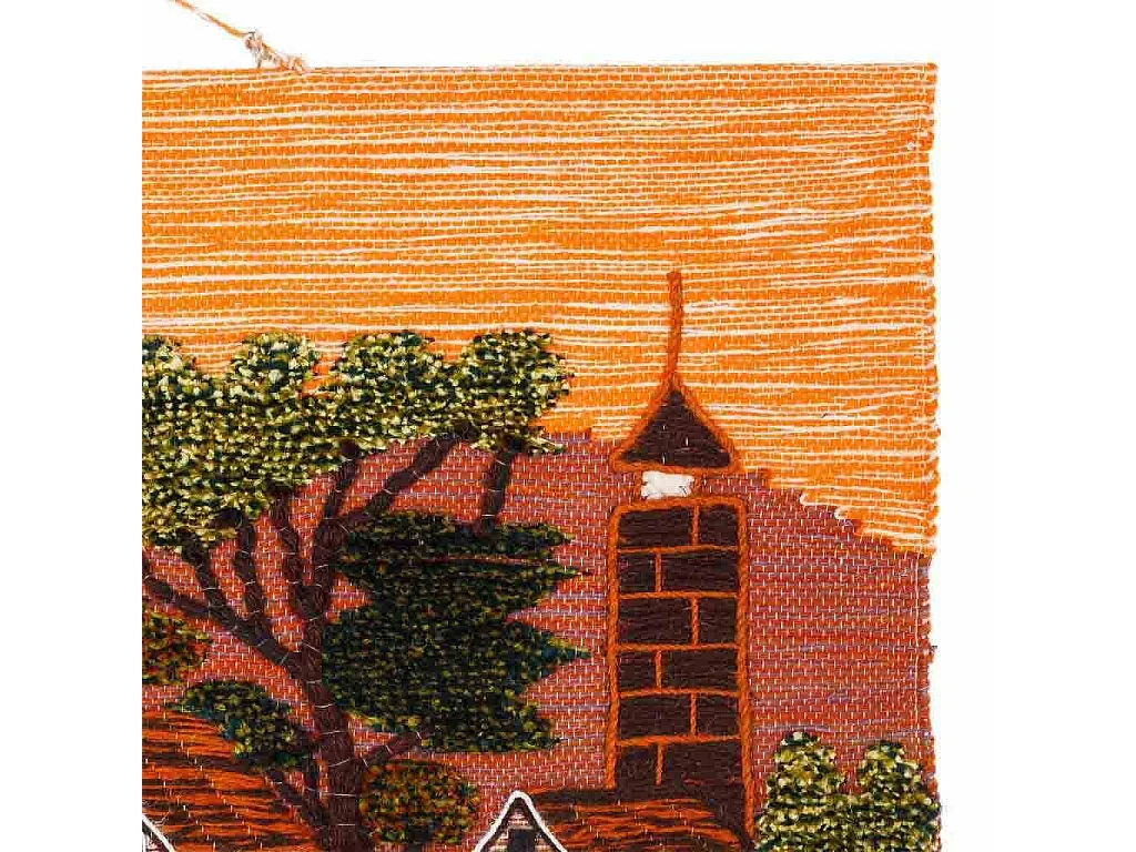 Tapeçaria decorativa de juta tecida 100x80cm