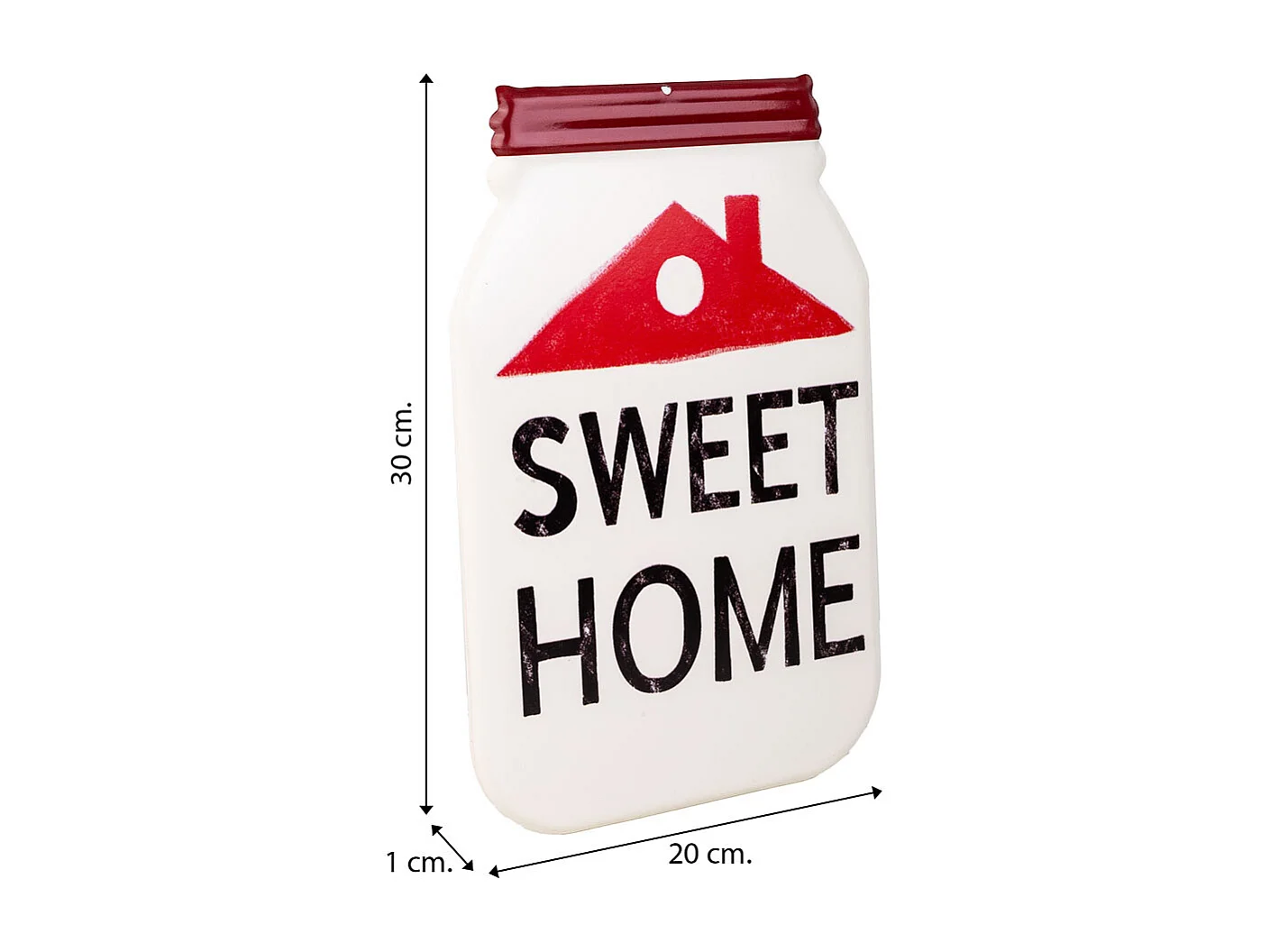 Rote Metallplatte 30x20x1h cm