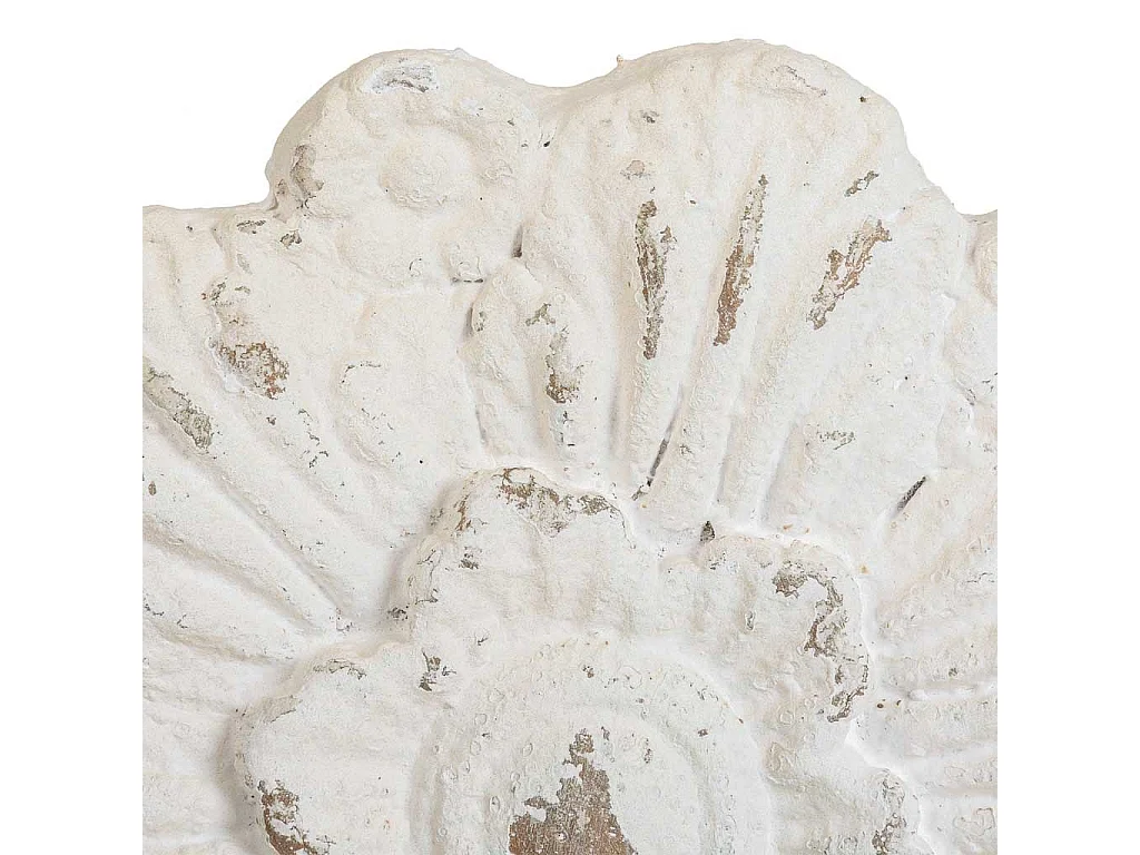 Weiß geschnitzte dekorative Holzplatte 41x8x41h cm