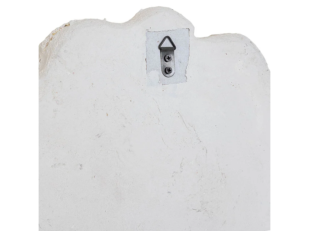 Weiß geschnitzte dekorative Holzplatte 41x8x41h cm