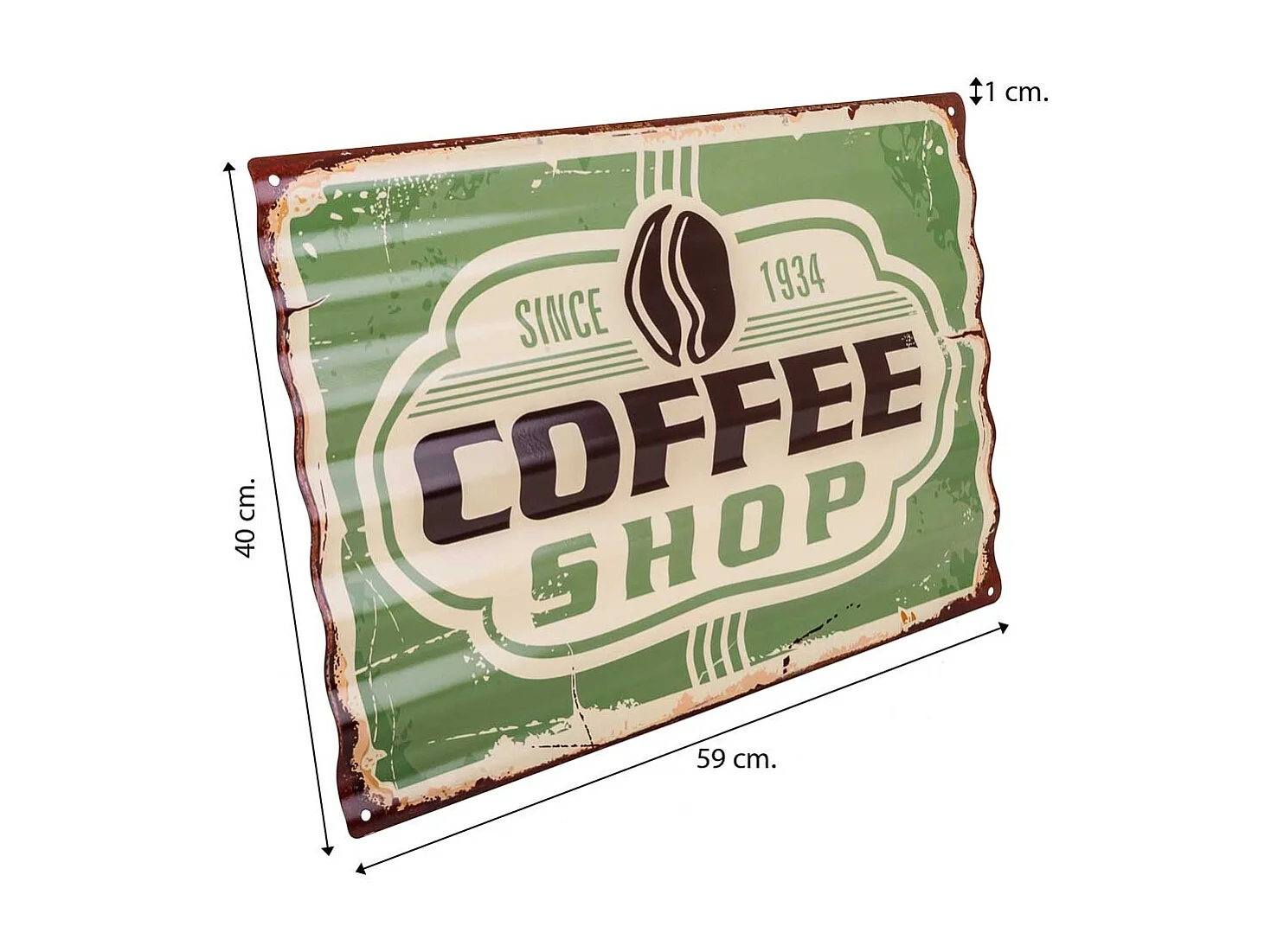 Placca in metallo verde 40x59x1h