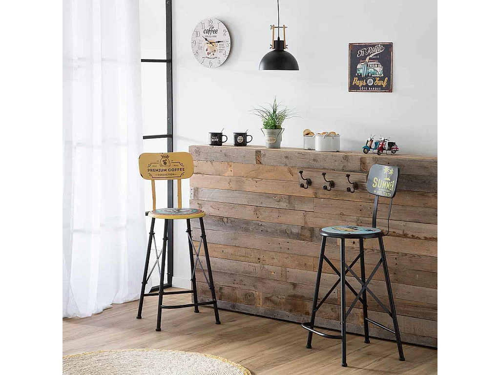 Placa de de pared de metal azul 30x30x0,06