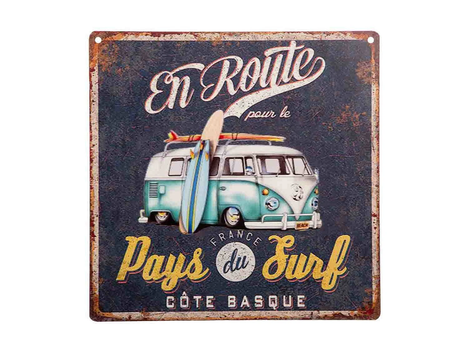 Placa de de pared de metal azul 30x30x0,06