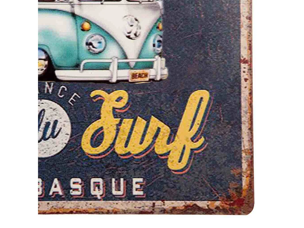 Placa de de pared de metal azul 30x30x0,06