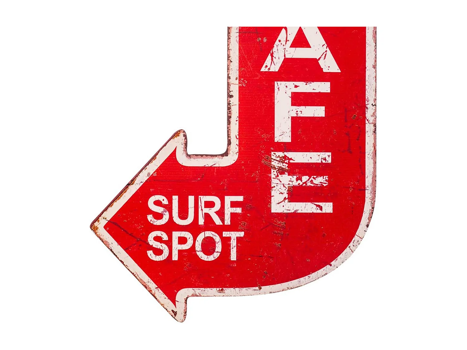 Placa de de pared de metal roja 19x50x0,6h cm