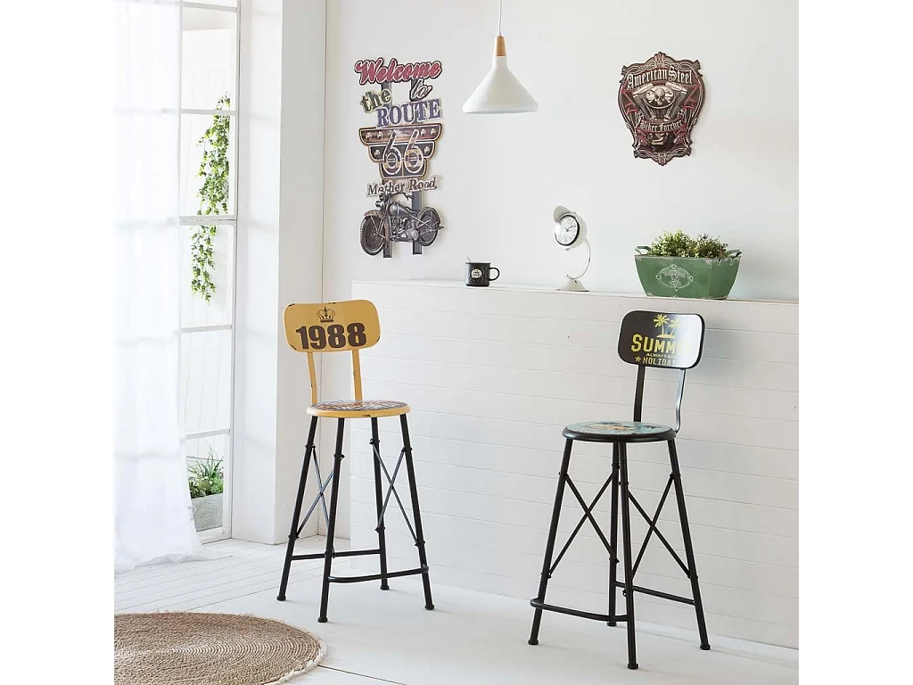 Placa de de pared de metal negra 35x40x1