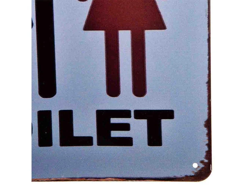 Placa de parede em metal branco 20x25x0,06