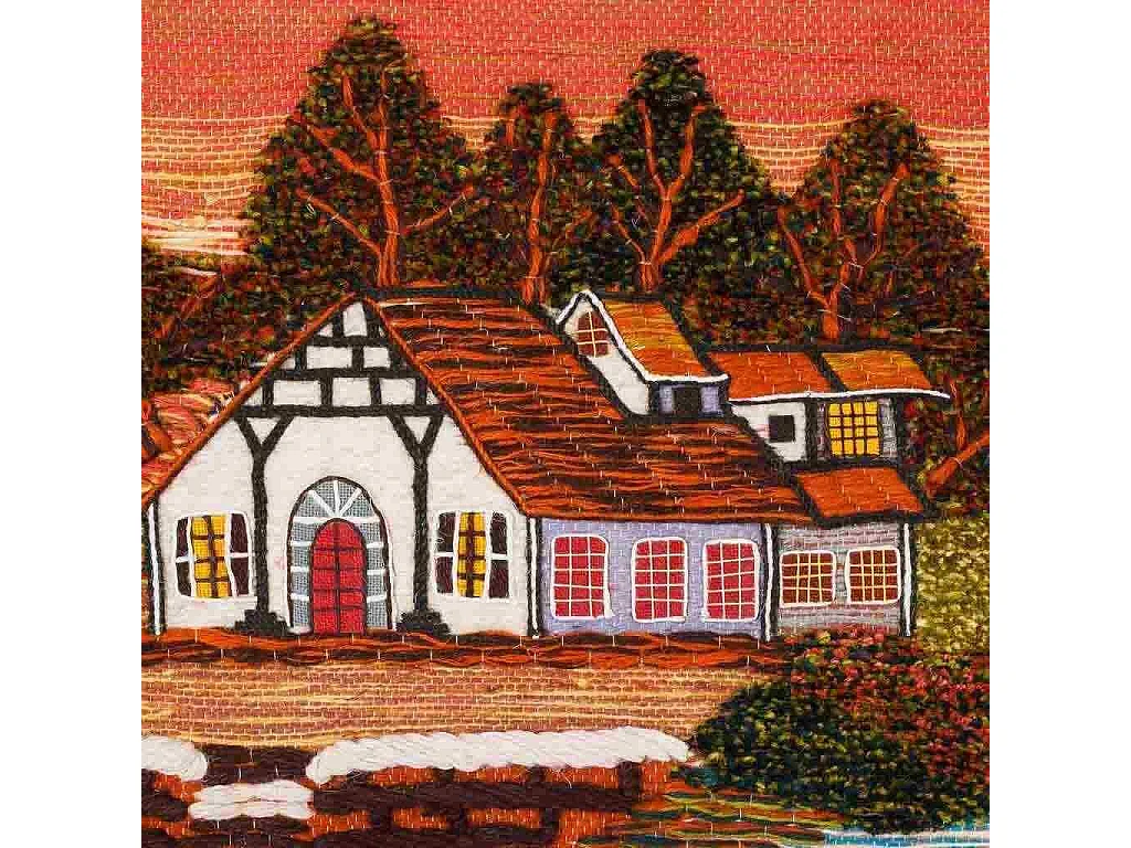 Dekorativer gewebter Jute-Wandteppich, 100 x 80 cm