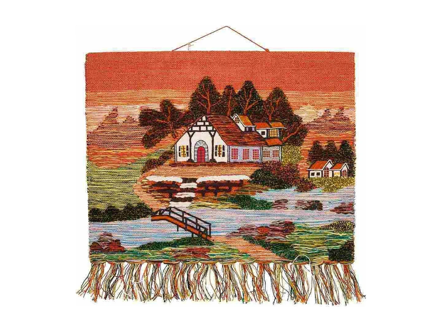 Tapeçaria decorativa de juta tecida 100x80cm