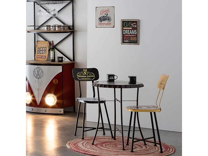 Placa de parede em metal branco 30x30x0,06