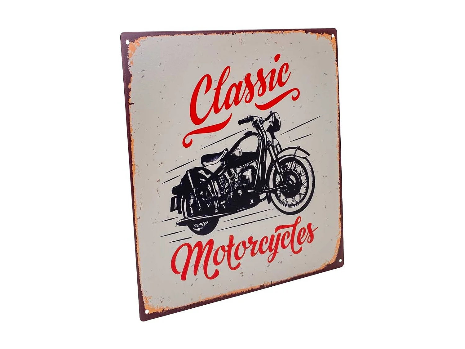 Placa de parede em metal branco 30x30x0,06