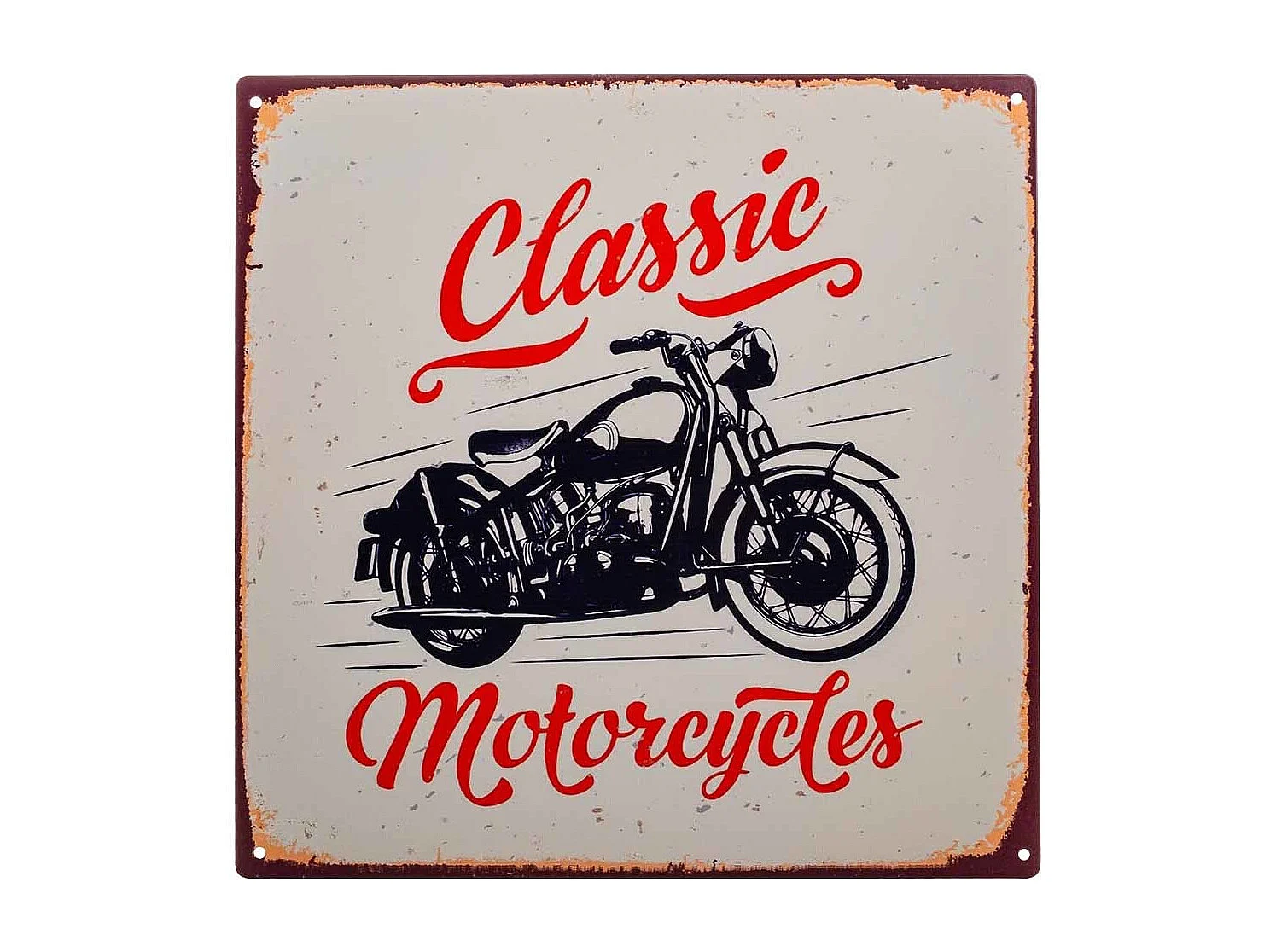 Placa de parede em metal branco 30x30x0,06