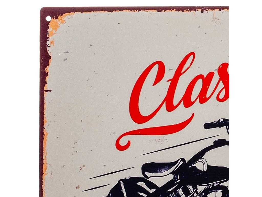 Placa de parede em metal branco 30x30x0,06