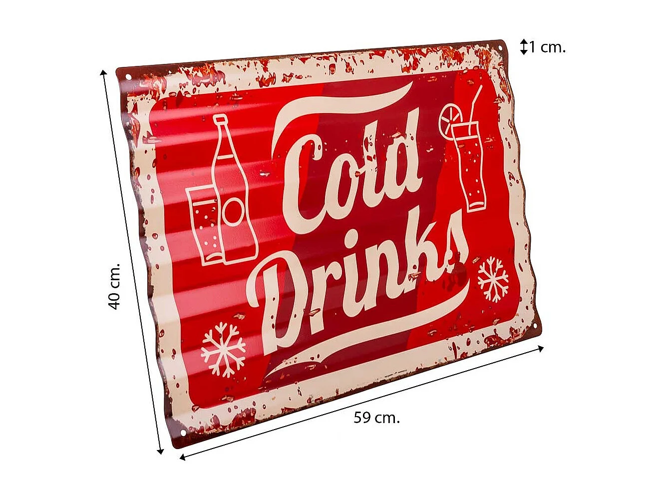 Placa de de metal roja 40x59x1