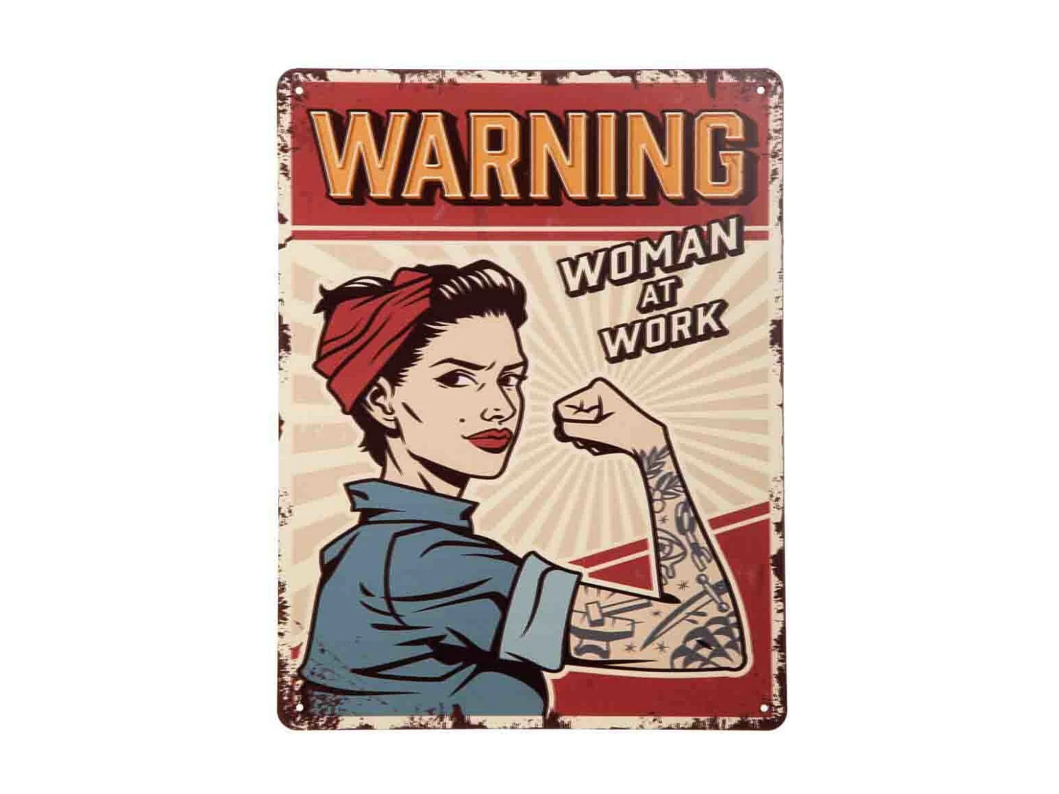 Placa de de pared de metal roja 25x33x0,06