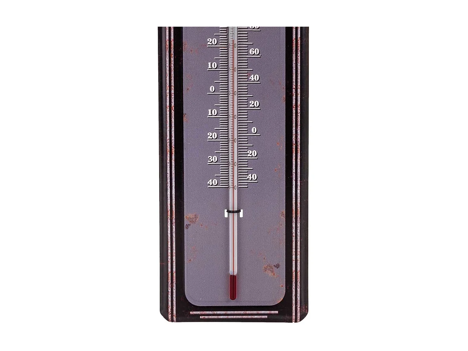 Wandthermometer aus schwarzem Metall, 47,5 x 15 x 1 h cm