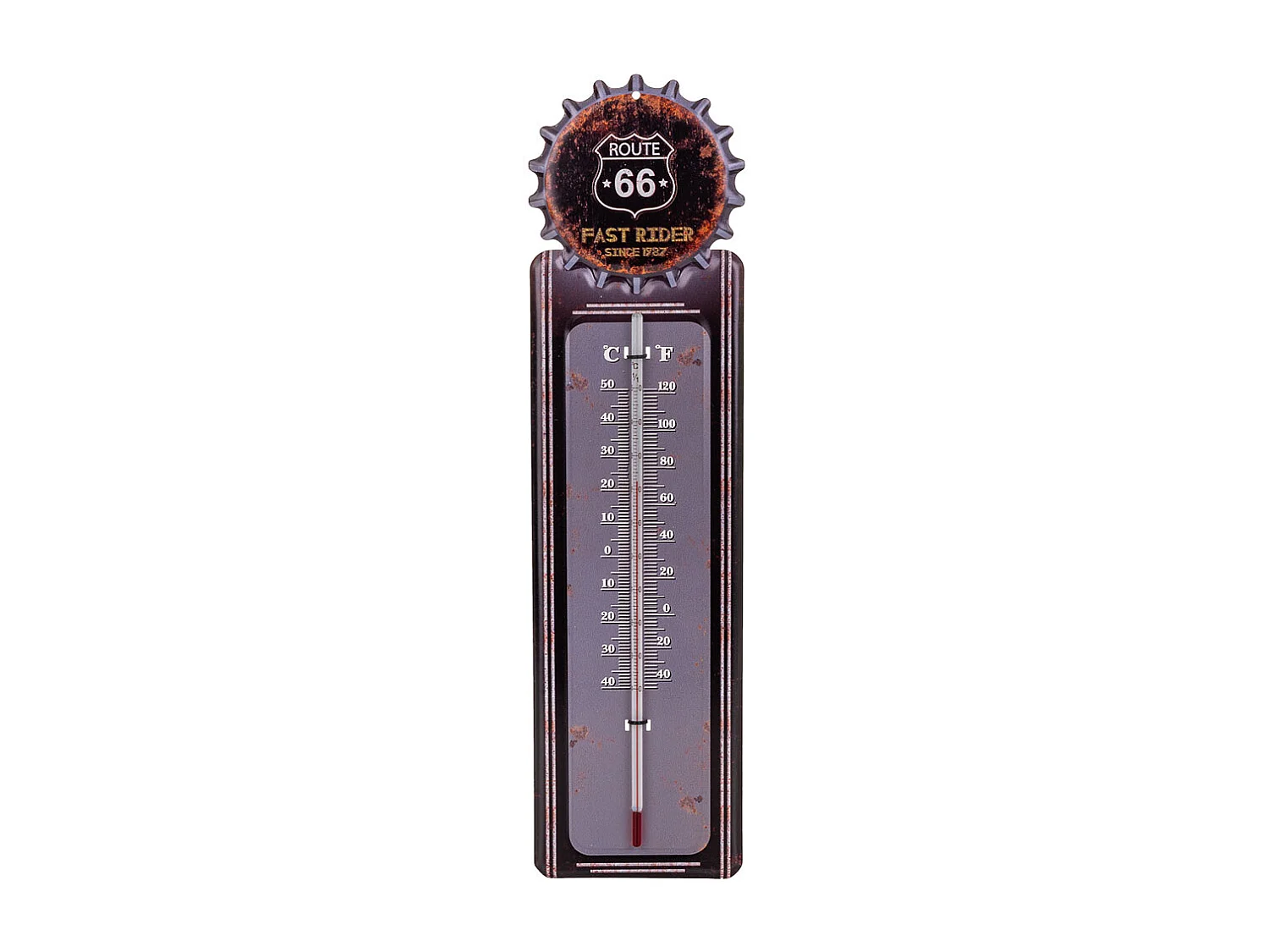 Termometro de pared de metal negro 47,5x15x1