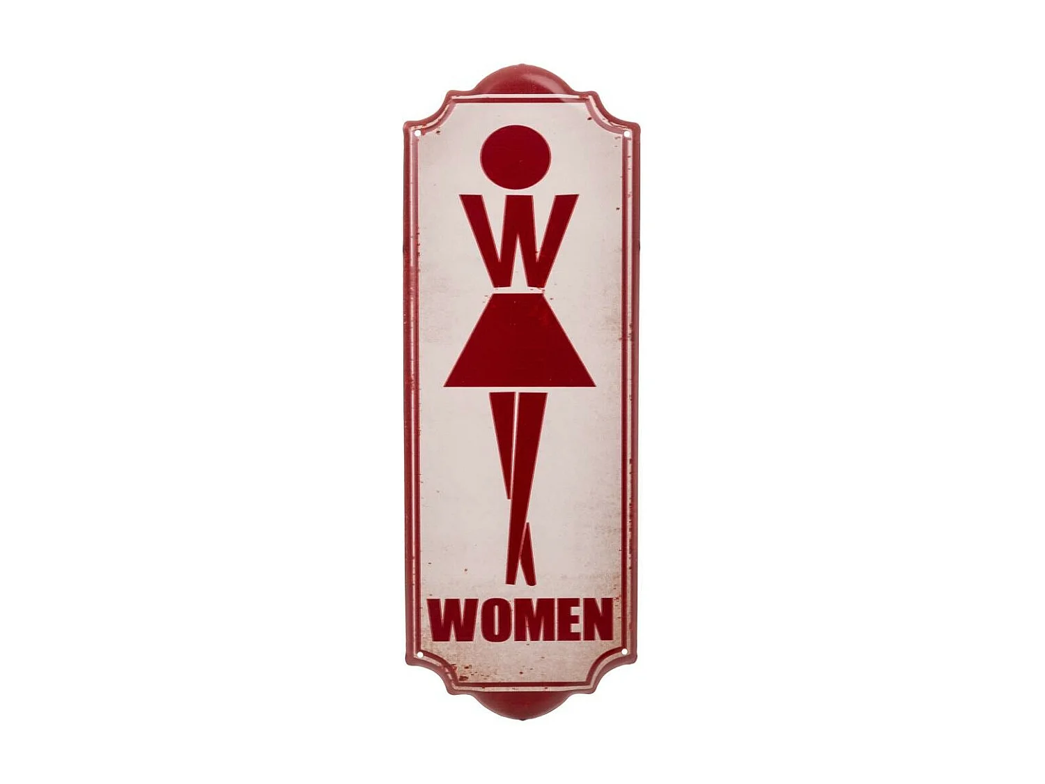 Wandplatte aus rotem Metall, 15x38x1h cm