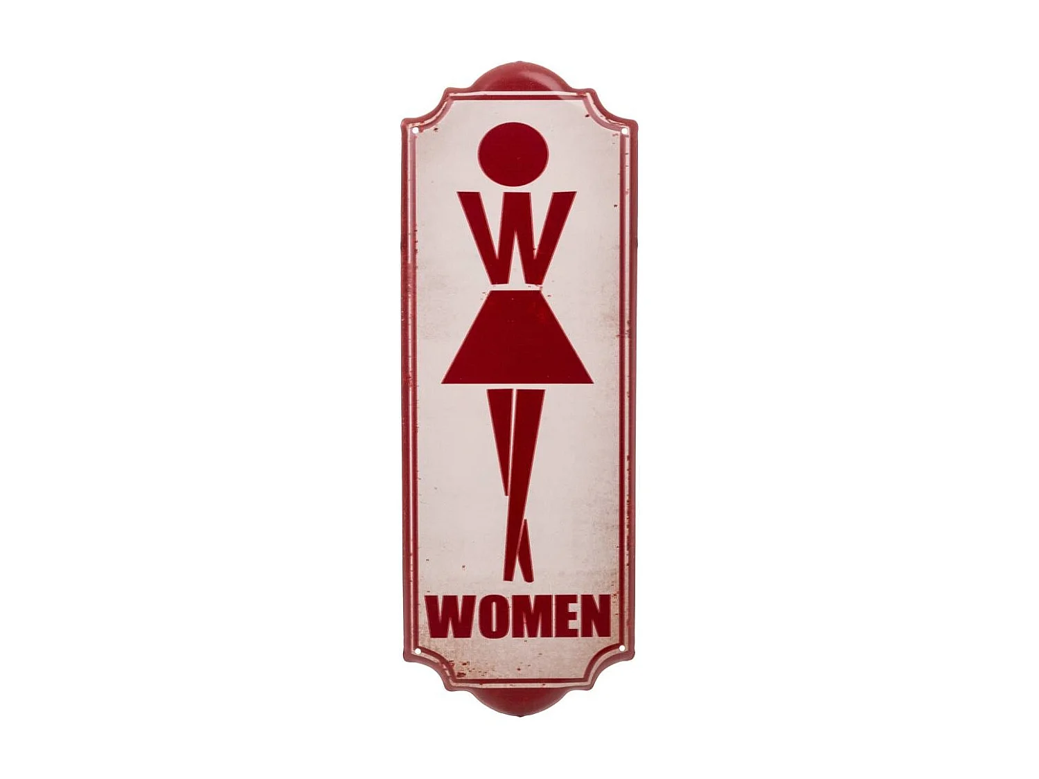 Placa de de pared de metal roja 15x38x1
