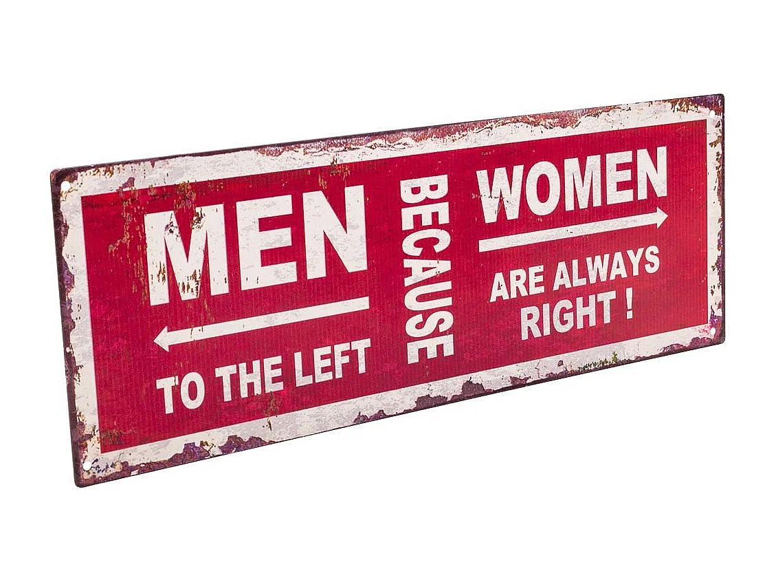 Placa de parede metálica vermelha 36x13x0,06