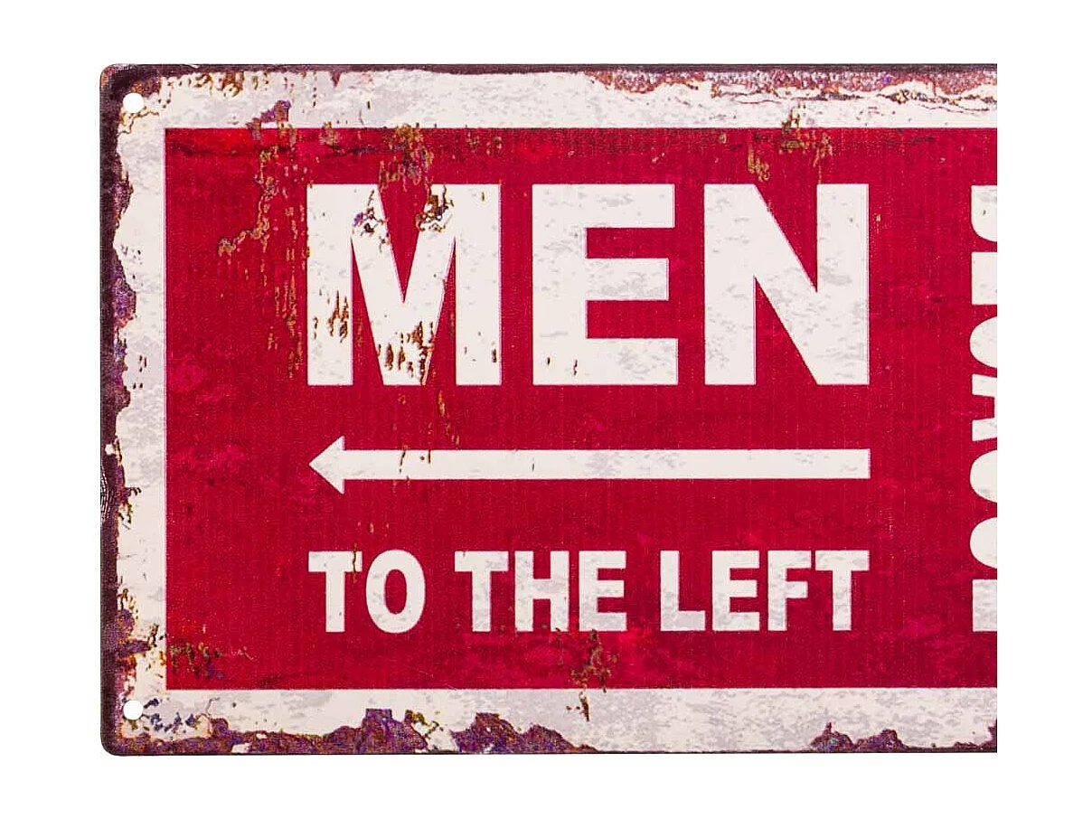 Placa de parede metálica vermelha 36x13x0,06