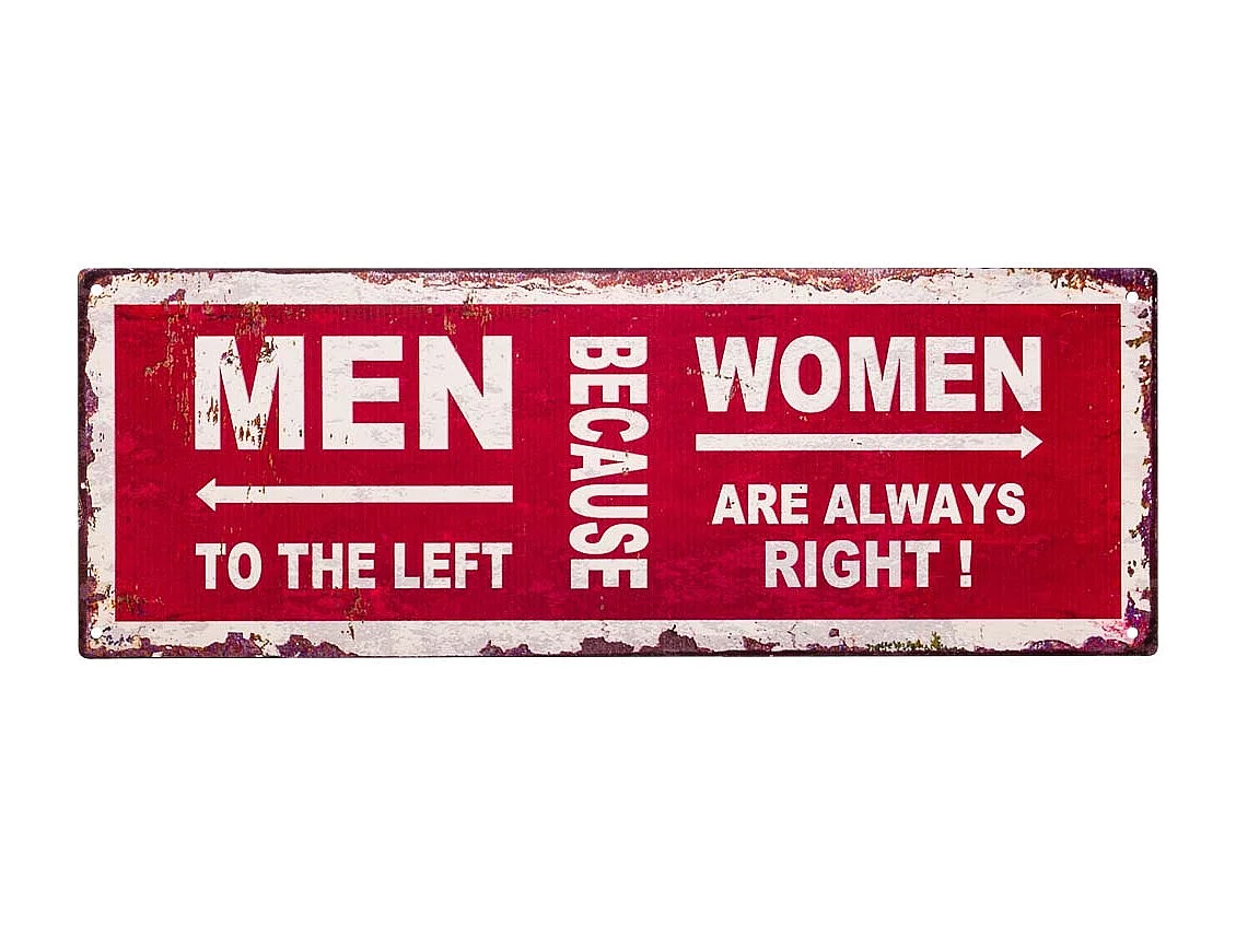 Placa de de pared de metal roja 36x13x0,06