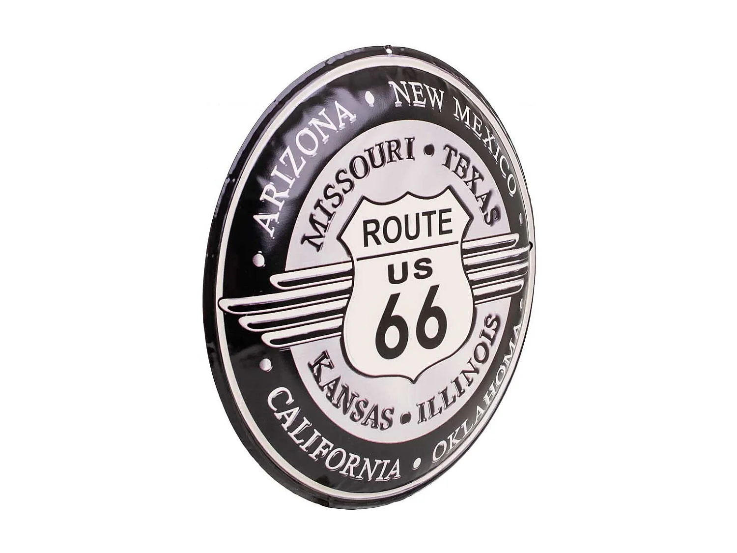 Wandplatte aus schwarzem Metall, D35x1h cm