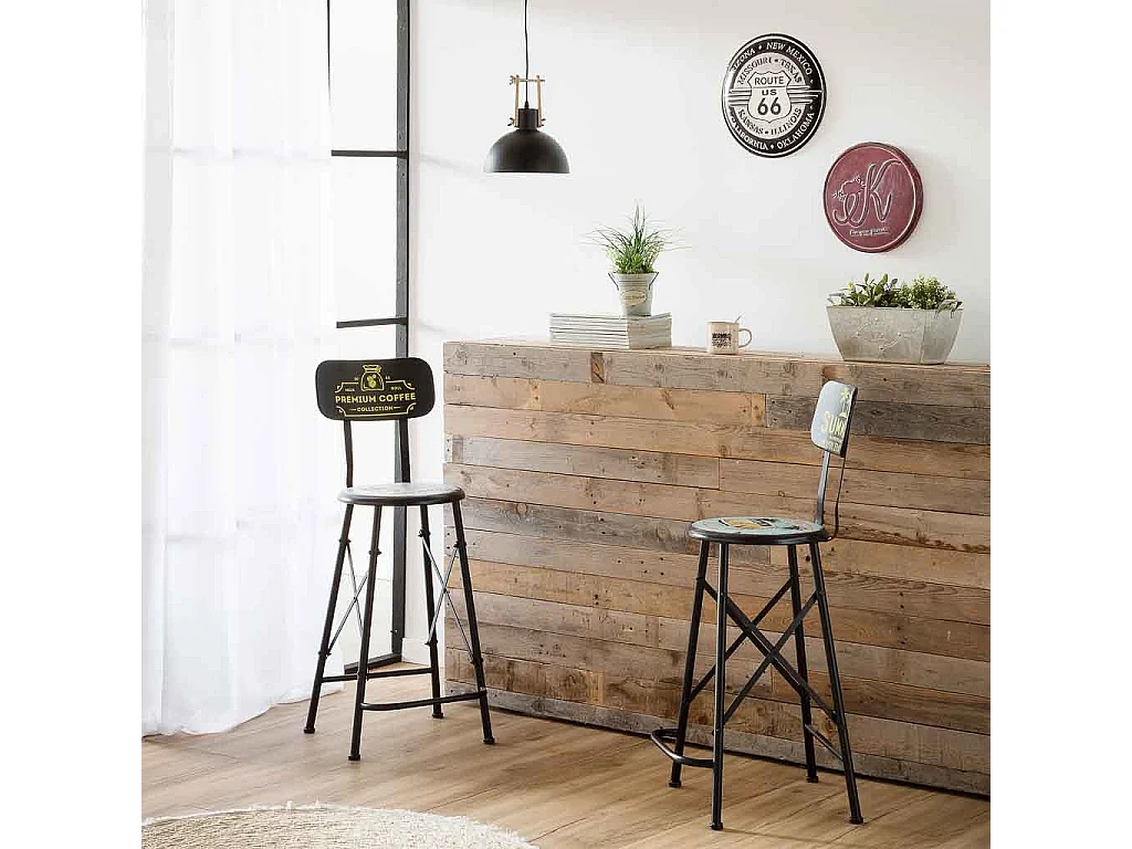 Placa de de pared de metal negra d35x1