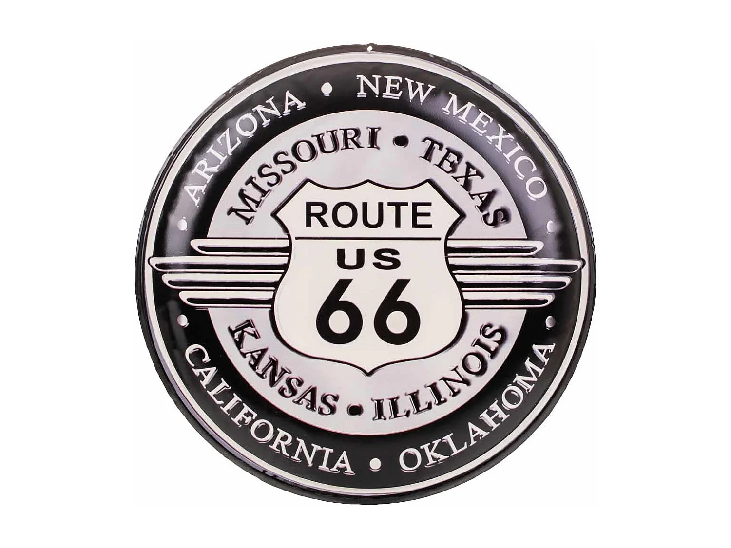 Placa de de pared de metal negra d35x1