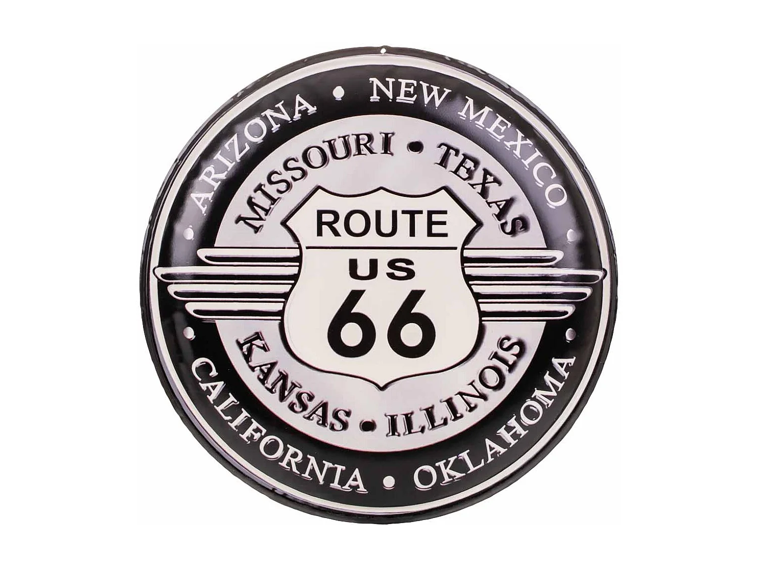 Placa de de pared de metal negra d35x1