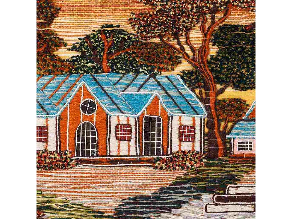 Arazzo decorativo in iuta intrecciata 100x80