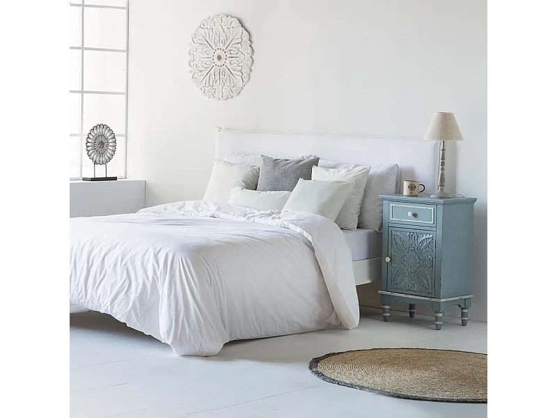 Pannello decorativo in legno intagliato bianco 60x3x60h