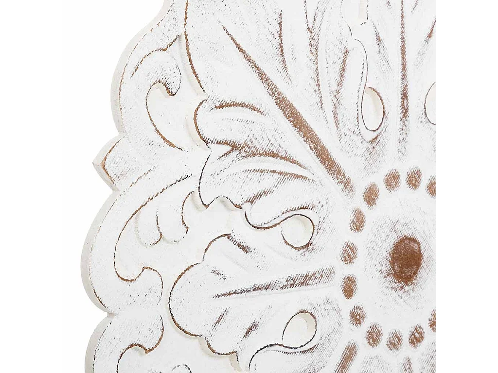 Weiß geschnitzte dekorative Holzplatte 60x3x60h cm