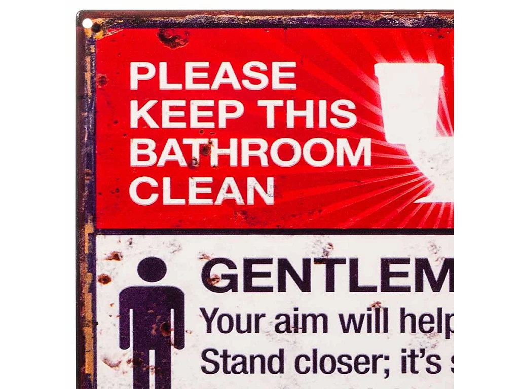 Placa de parede metálica vermelha 20x25x0,06