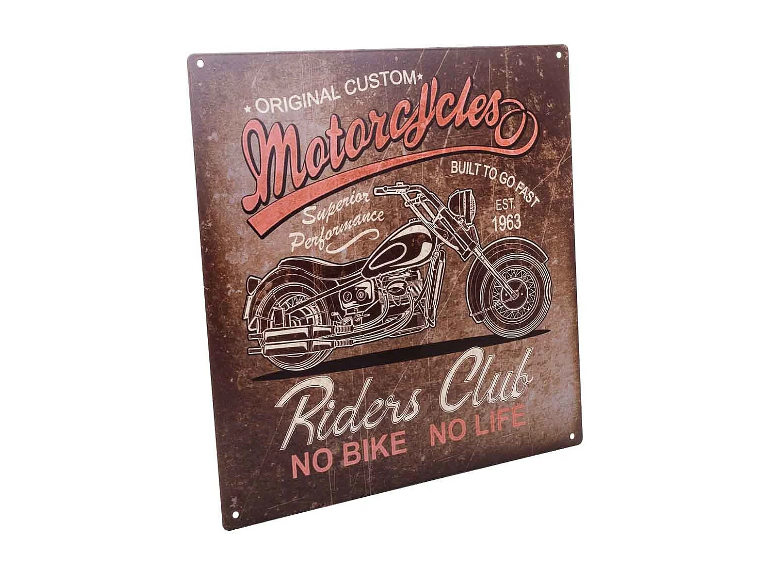 Plaque murale en métal marron 30x30x0,06h