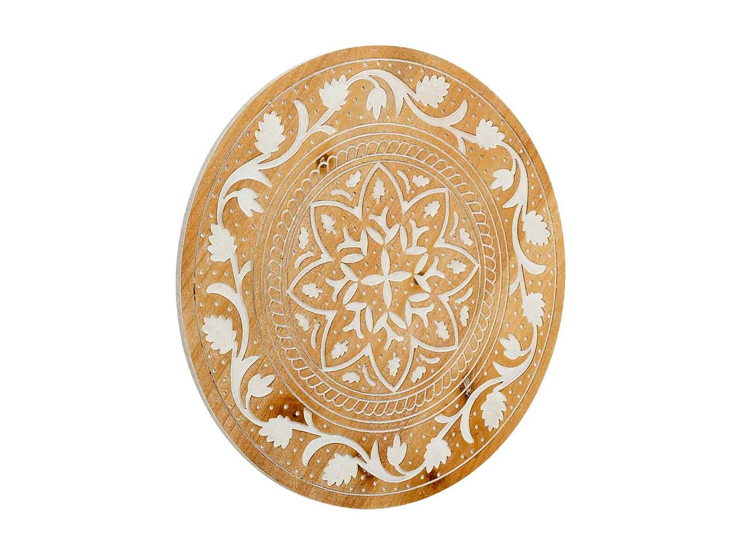 Painel decorativo de madeira entalhada marrom 40x0,6x40