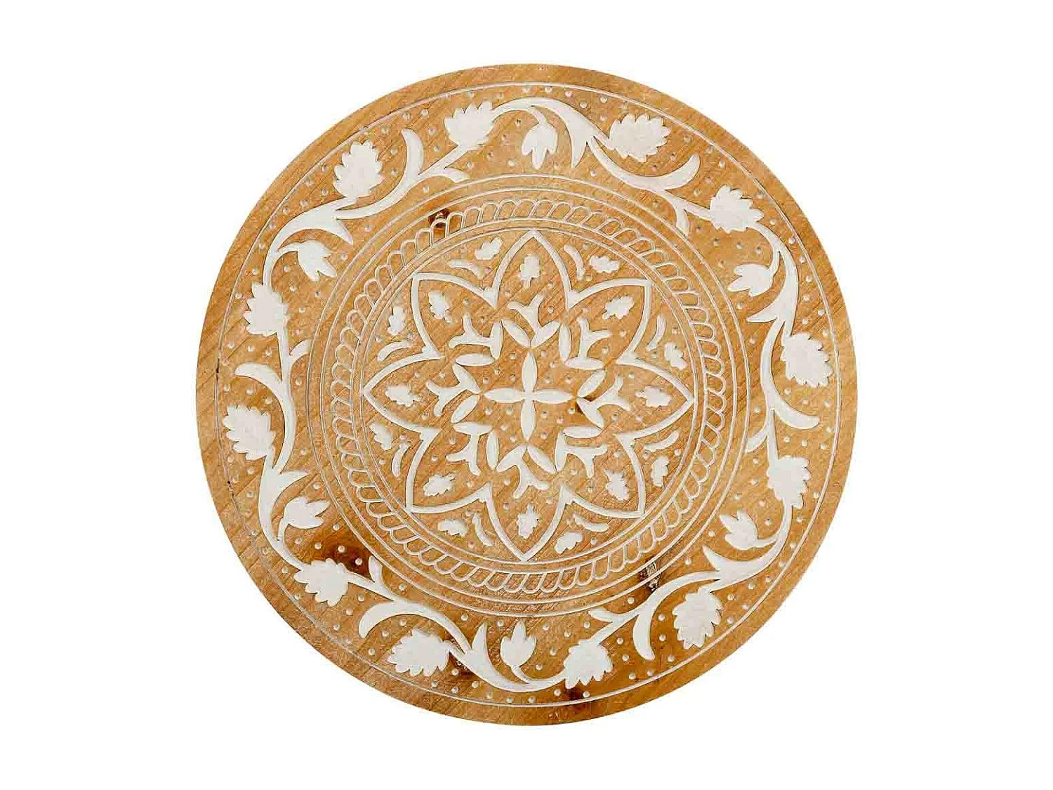 Painel decorativo de madeira entalhada marrom 40x0,6x40